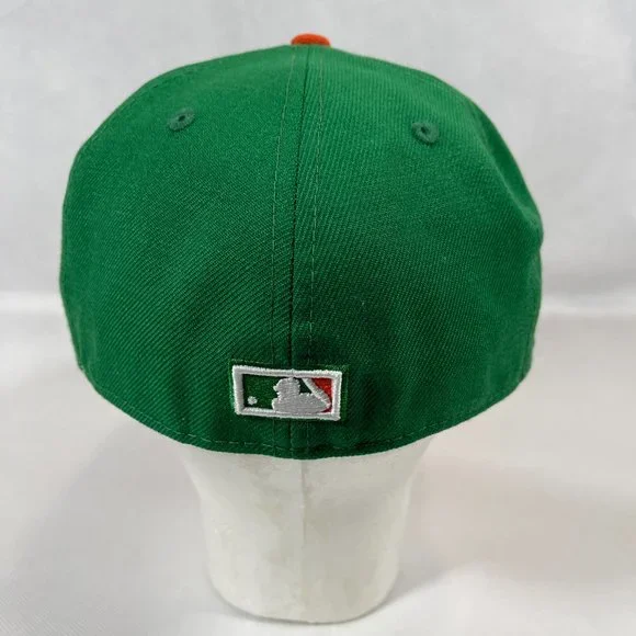New Era 59FIFTY HOUSTON ASTROS Green Wool 50TH ANNIV. PATCH Fitted Hat 7 1/4" - Picture 3 of 5